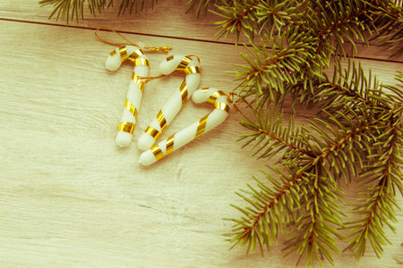 new year, Christmas background for greeting cards on the treeの写真素材