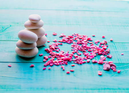 From spa stones make Balances pyramids. pebbles, the concept of health and relaxationの写真素材