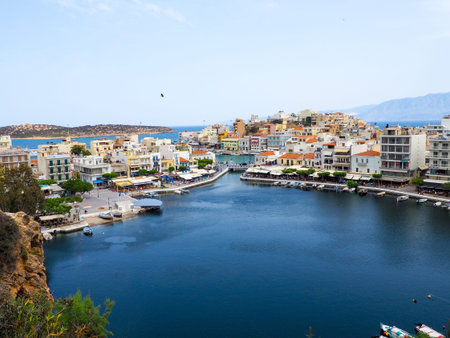 Agios Nikolaos, Greece the Voulismeni lake, a picturesque town in the eastern part of the island...