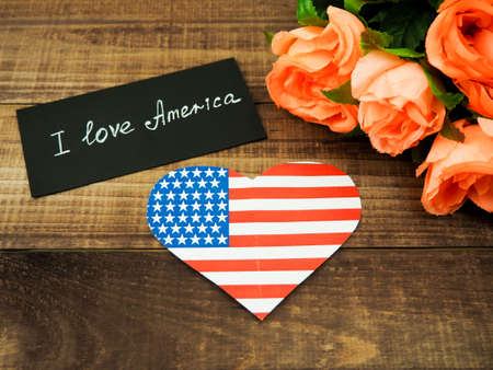 I Love America flagの写真素材