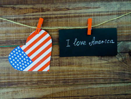 I Love America flagの写真素材
