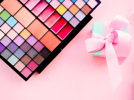 cosmetics palette eyeshadow, Professional multicolor eyeshadow palette.の写真素材