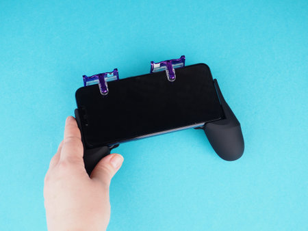 gamepad for smartphones on the blue backgrounds