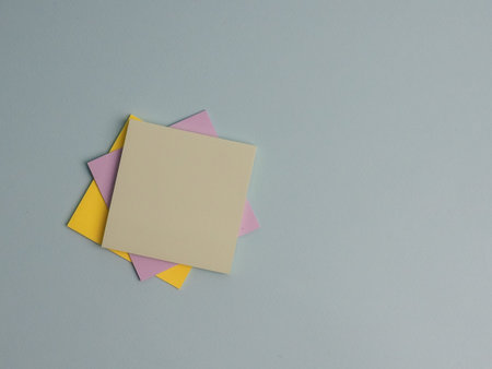 Block for records. Paper for notes. Color. Close-up. stack of stickers for notes, space for text.