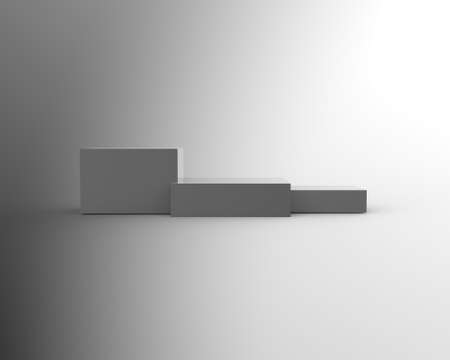 Empty winners podium with first, second and third place for award ceremonyの写真素材