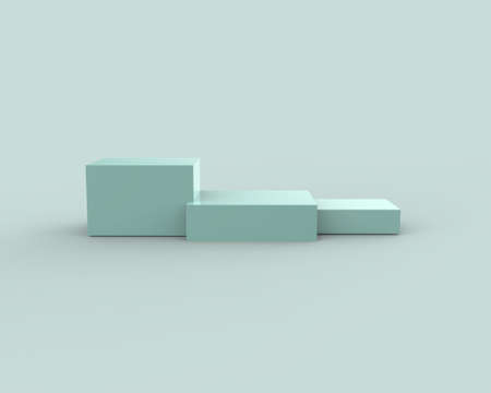 Empty winners podium with first, second and third place for award ceremonyの写真素材