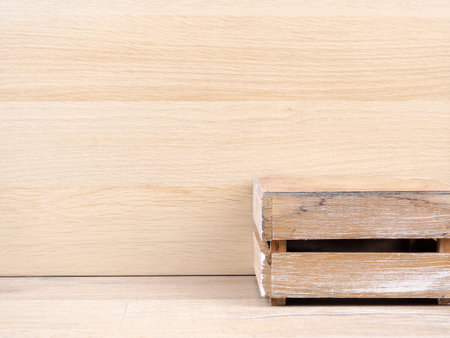 The wooden cube as a product display. A podium for advertising layouts with your product