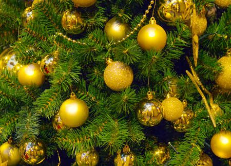 Christmas balls on abstract backgroundの写真素材