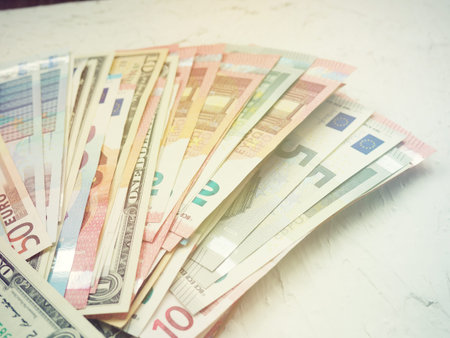stack of Euro money on a white background, coins cents. The concept of Finance and business.