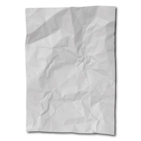 a sheet of crumpled paper separately as a mockup.の写真素材