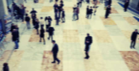 banner for web few people, a crowd, blurred like the background. the view from the top.の写真素材