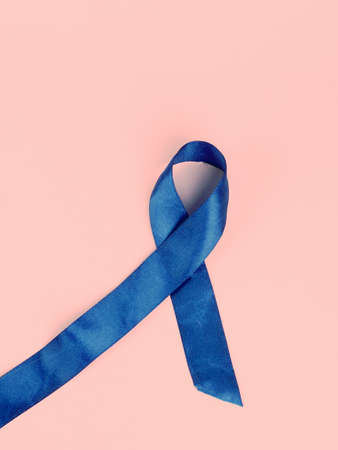 Symbol for support men. Blue ribbon on pink background. Healthcare, International men, Father and World cancer day conceptの写真素材