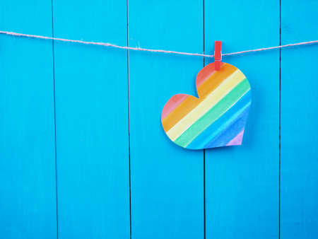 Rainbow Heart, Lgbt movement concept. LGBT colors, love wallpaper, valentineの写真素材
