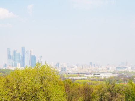 View from the observation deck of the city, Moscow city Russiaの写真素材