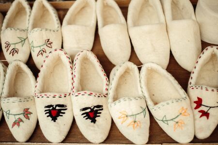 Kruje, Albania - June 2018: Traditional Ottoman market in Kruja. Flea market in Albania.のeditorial素材