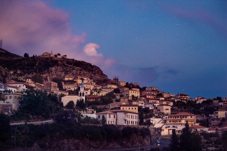 dhermi traditional albanian village view in southern albaniaの写真素材