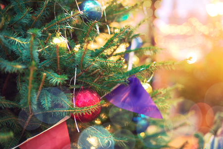 Festive illuminations in the streets of the city. Christmas in Moscow, Russia. Red Squareの写真素材