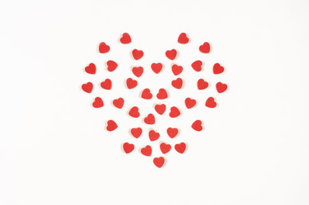 red heart on white background