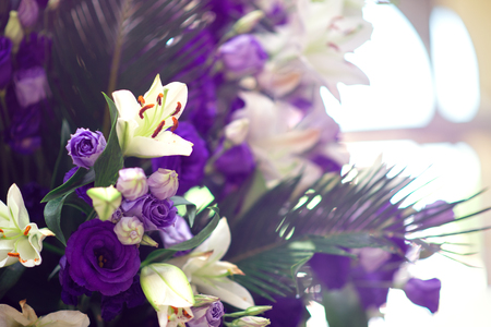 Beautiful violet eustoma bouqetの写真素材