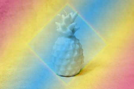 White pine apple on white background. minimal food idea concept.
