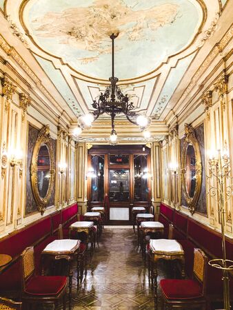 Caffe Florian, coffee house, situated in San Marco square, the oldest coffee house in continuous operation.のeditorial素材