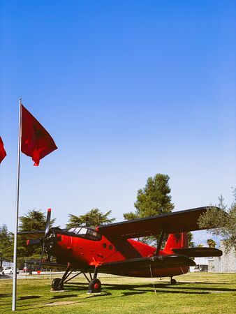 Tirana, Albania. March 2019: Tirana International Airport Nene Tereza, commonly Rinas International Airport.のeditorial素材