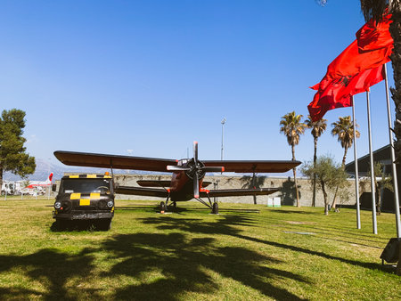 Tirana, Albania. March 2019: Tirana International Airport Nene Tereza, commonly Rinas International...