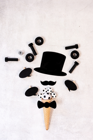 Fathers day concept. funny moustacheの写真素材