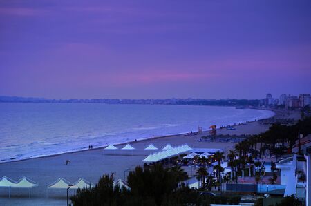 Sunset over Adriatic sea, Durres, Albaniaのeditorial素材