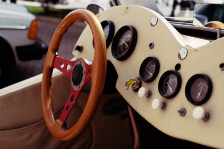 Fragment of red retro car