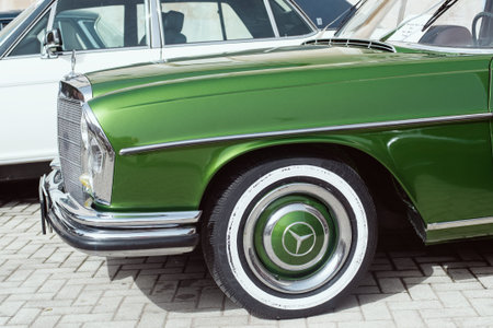 Fragment of red retro car