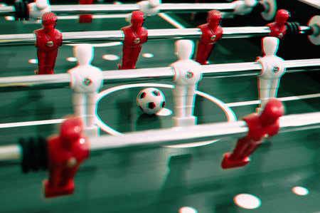 Foosball table soccer sport team football playersの写真素材