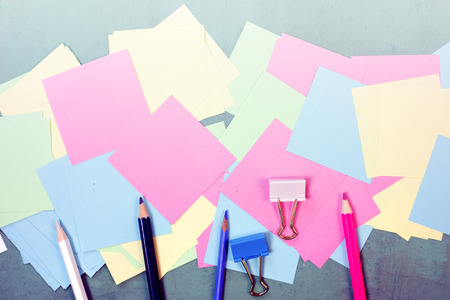 Empty colorful post it top viewの写真素材