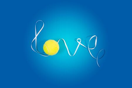 Tennis Love top view layout copy spaceの写真素材