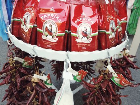 Hungarian Paprika for sale as souvenir in Budapestのeditorial素材