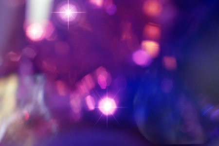 Holographic neon abstract background with bokeh and light leaks