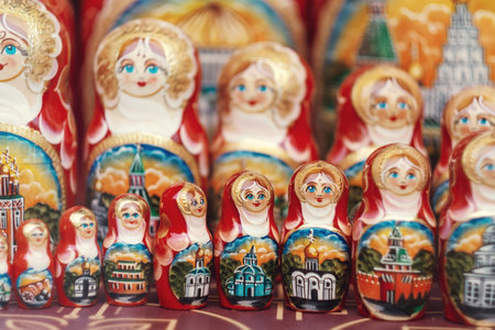 Russian traditional souvenirs show case