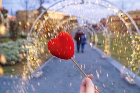 Heart bokeh background, Love conceptの写真素材