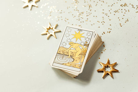 tarot card major arcana the star top view flat lay