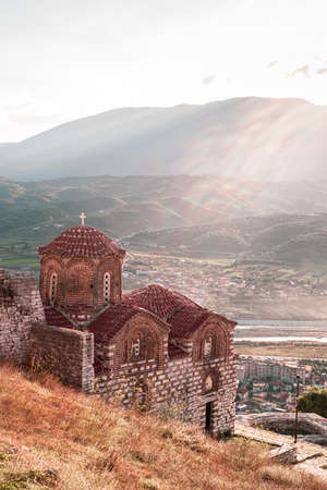 St. Theodores church in Berat city, Albaniaの写真素材