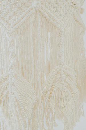 Wall panel boho style made with macrame technique