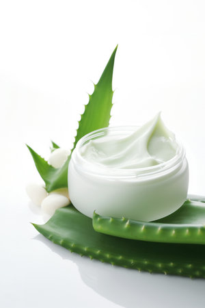 Generative ai aloe vera cream skin care. High quality illustrationの素材