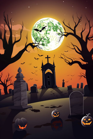 Halloween party border. Generative ai. High quality illustrationの素材