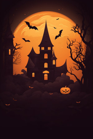 Halloween party border. Generative ai. High quality illustrationの素材