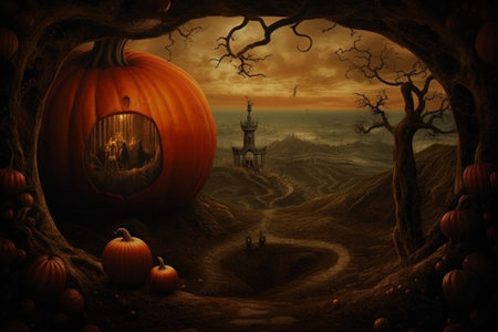 Generative ai. Surreal halloween concept. High quality photoの素材