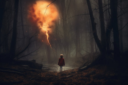 Generative ai. Surreal halloween concept. High quality photoの素材