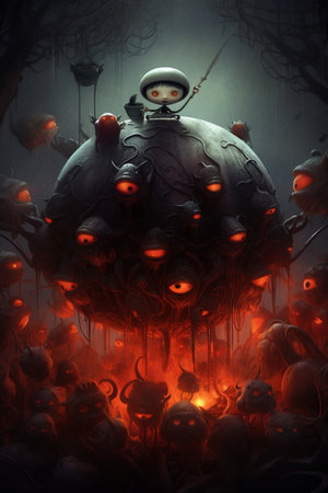 Generative ai. Surreal halloween concept. High quality photoの素材