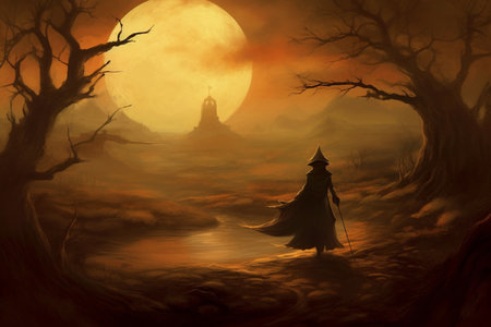 Generative ai. Surreal halloween concept. High quality photoの素材