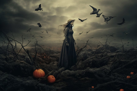Generative ai. Surreal halloween concept. High quality photoの素材