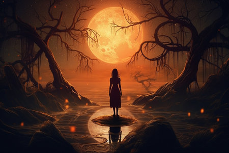 Generative ai. Surreal halloween concept. High quality photoの素材